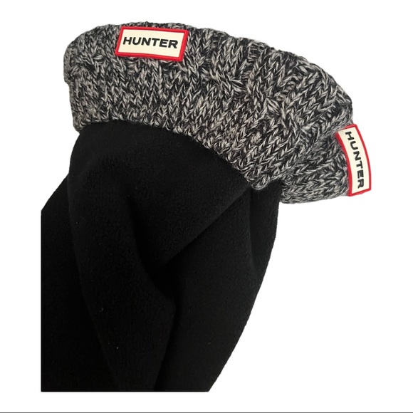 Hunter 6 Stitch Cable Boot Sock Women's Crew Cut Socks Black/Grey Size M (5-7) F - Picture 2 of 3